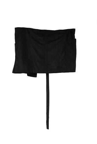 SWET SUEDE BUCKLE LAYERED WRAP SKIRT