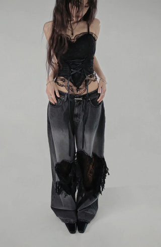 CHICHI CORSET LACE V-CUT CAP STRAP BRA TOP