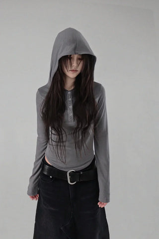 SHARK STUD SNAP RIVET HOODIE Shark Stud Snap Rivet Round Hoodie