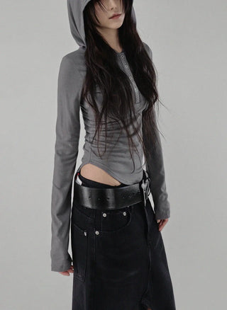 SHARK STUD SNAP RIVET HOODIE Shark Stud Snap Rivet Round Hoodie