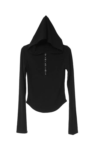 SHARK STUD SNAP RIVET HOODIE Shark Stud Snap Rivet Round Hoodie