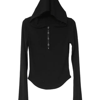 SHARK STUD SNAP RIVET HOODIE Shark Stud Snap Rivet Round Hoodie