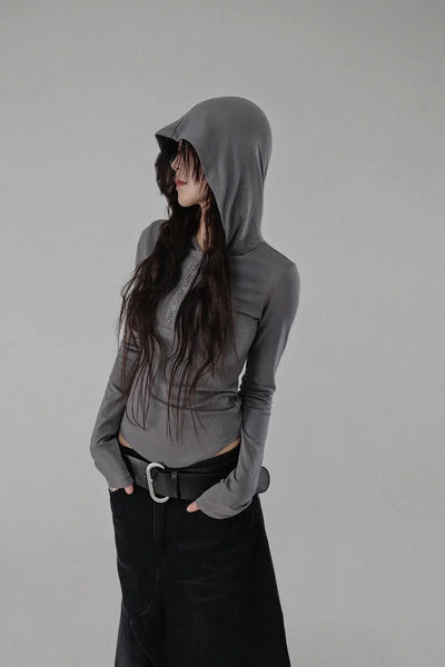 SHARK STUD SNAP RIVET HOODIE Shark Stud Snap Rivet Round Hoodie