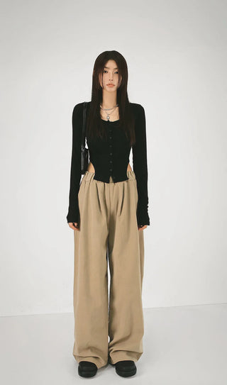 New Jeans Side Slit T-Shirt Button-Up Cardigan