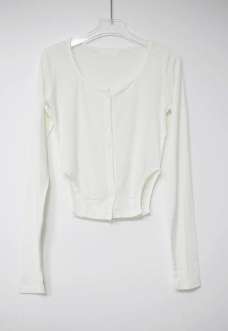 New Jeans Side Slit T-Shirt Button-Up Cardigan
