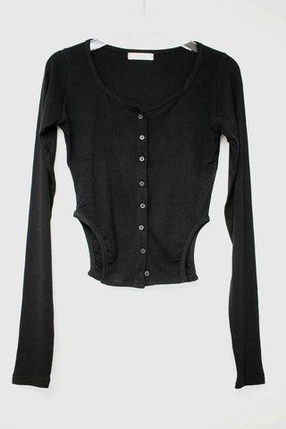 New Jeans Side Slit T-Shirt Button-Up Cardigan