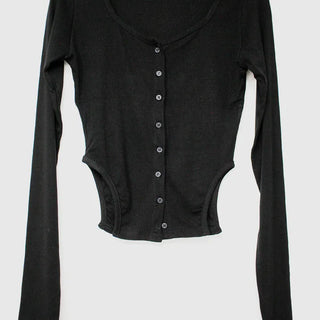 New Jeans Side Slit T-Shirt Button-Up Cardigan