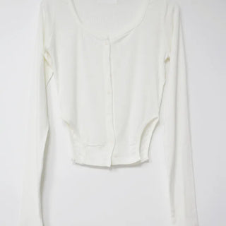 New Jeans Side Slit T-Shirt Button-Up Cardigan