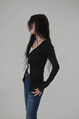 Washed Dark Blue Deep Denim Slim Fit Bootcut Jeans