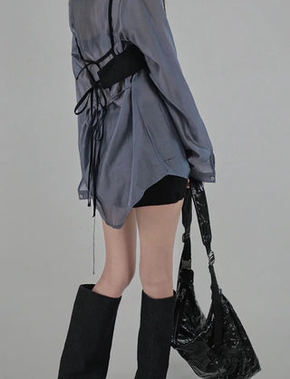 BUSTIER SILKY STRAP LAYERED TOP