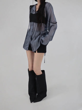 BUSTIER SILKY STRAP LAYERED TOP