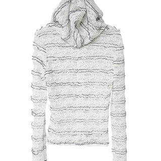 Hippie See-Through Lace Two-Way Zip-Up Hooded Cardigan