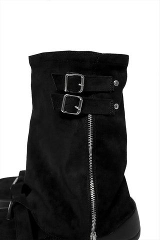 Two-Way Suede Fold Platform Sandals Warmer Long Boots