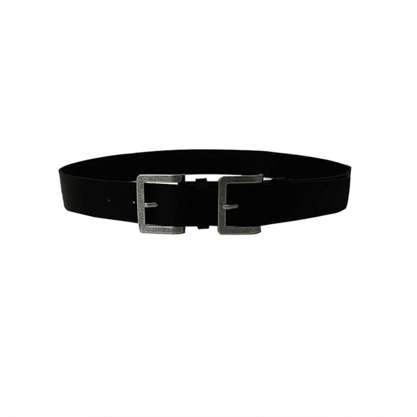 BLOCK DOUBLE BUCKLE WIDE BELT