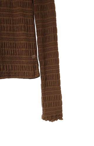 CHERO LAYERED SHIRRING SEE-THROUGH T-SHIRT