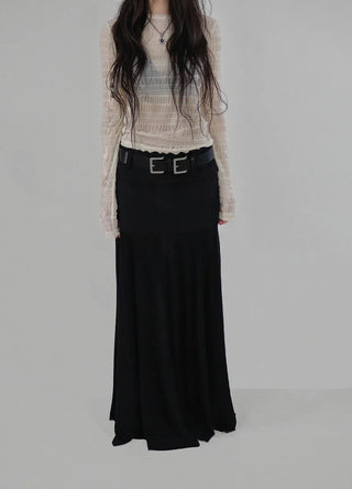 CHERO LAYERED SHIRRING SEE-THROUGH T-SHIRT