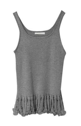 PALM DAMAGE FRILL HALF SLEEVELESS KNITWEAR Palm Damage Frill Half Sleeveless Knit Nashi