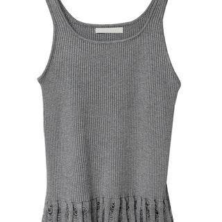 PALM DAMAGE FRILL HALF SLEEVELESS KNITWEAR Palm Damage Frill Half Sleeveless Knit Nashi