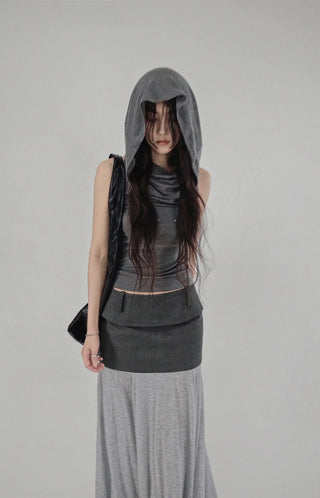 OFF-HOOD BACKLESS RIVET OFF-SHOULDER TOP