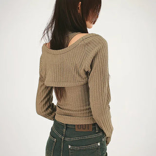 Pop Knit Polar Turtleneck Nashi Crop Bolero Set