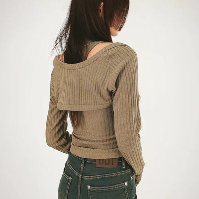Pop Knit Polar Turtleneck Nashi Crop Bolero Set
