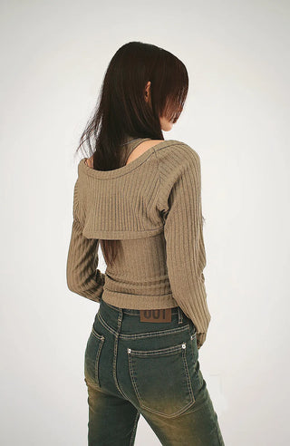 Pop Knit Polar Turtleneck Nashi Crop Bolero Set