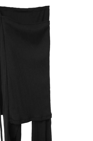 MING LAYERED KNIT WRAP BOOTCUT SKIRT PANTS
