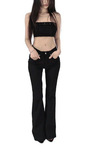 Look Back Stud Rivet FroWN Pocket Real Bootcut