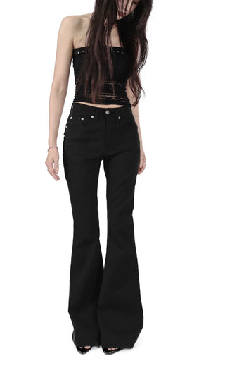 Look Back Stud Rivet FroWN Pocket Real Bootcut