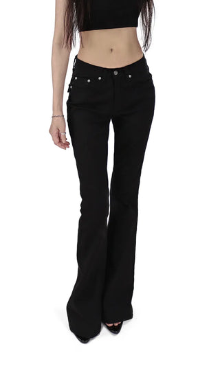 Look Back Stud Rivet FroWN Pocket Real Bootcut