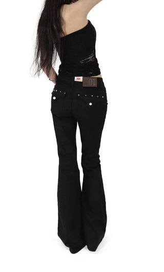 Look Back Stud Rivet FroWN Pocket Real Bootcut