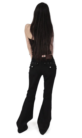 Look Back Stud Rivet FroWN Pocket Real Bootcut