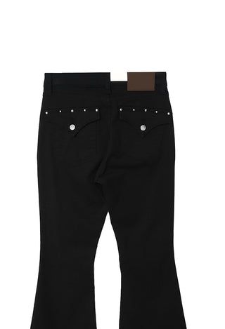Look Back Stud Rivet FroWN Pocket Real Bootcut