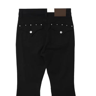 Look Back Stud Rivet FroWN Pocket Real Bootcut