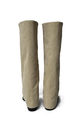 LINEN FOLD HIDDEN STELETTO WARMER LONG BOOTS
