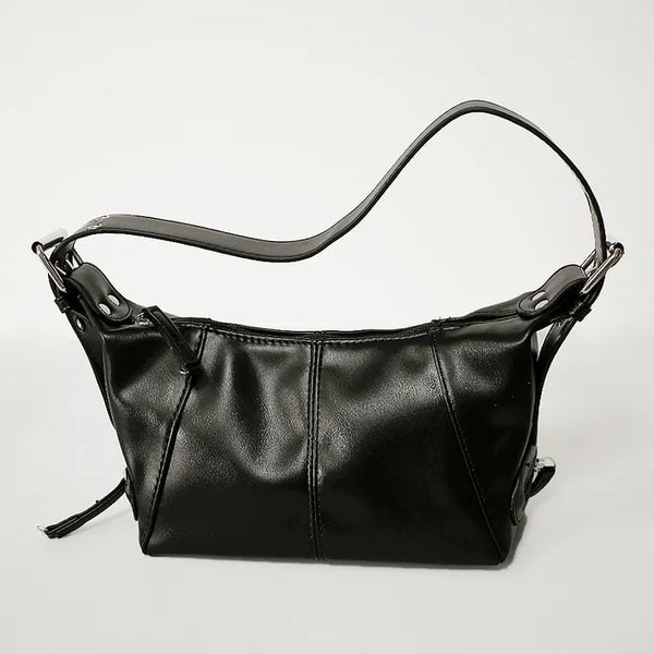 Eyelet Leather Buckle Shoulder Bag