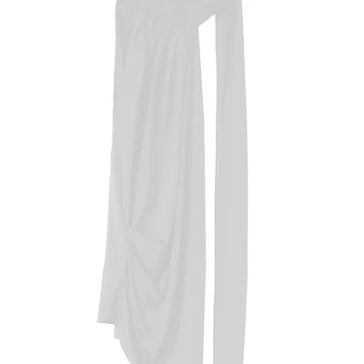 Halter Unbalanced Neck Tie Sateen Half Blouse