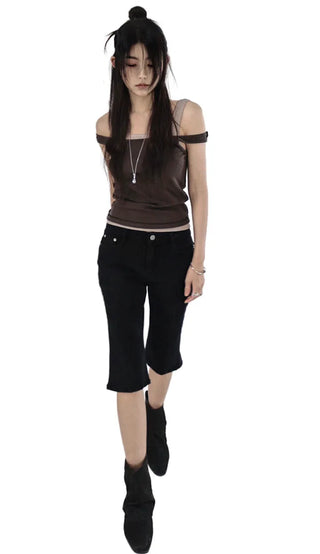 CAPRI EDGE SLIT HALF BERMUDA PANTS