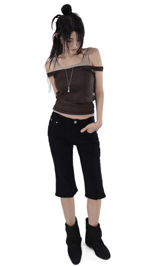 CAPRI EDGE SLIT HALF BERMUDA PANTS