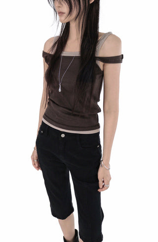 CAPRI EDGE SLIT HALF BERMUDA PANTS