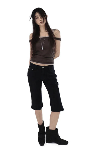 CAPRI EDGE SLIT HALF BERMUDA PANTS