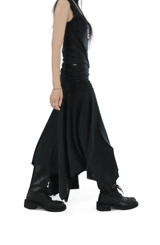 HOOL FLARE UNBAL LONG WRAP SKIRT