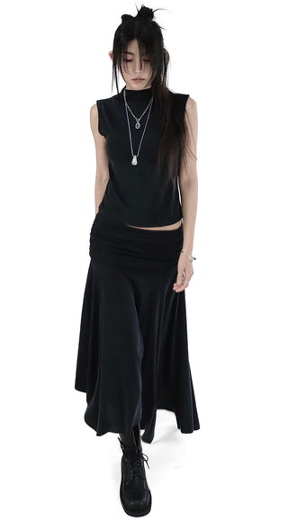 HOOL FLARE UNBAL LONG WRAP SKIRT