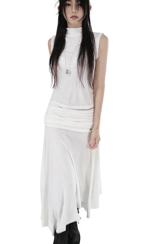 HOOL FLARE UNBAL LONG WRAP SKIRT