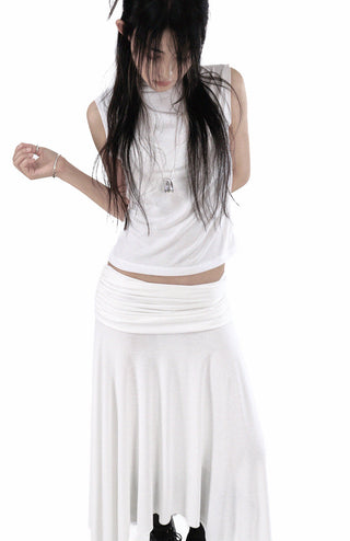 HOOL FLARE UNBAL LONG WRAP SKIRT