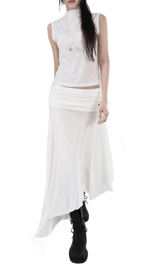 HOOL FLARE UNBAL LONG WRAP SKIRT