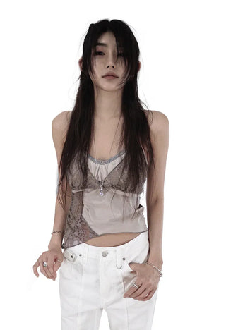 Long D Ring Dart Slit Cotton Bootcut Pants