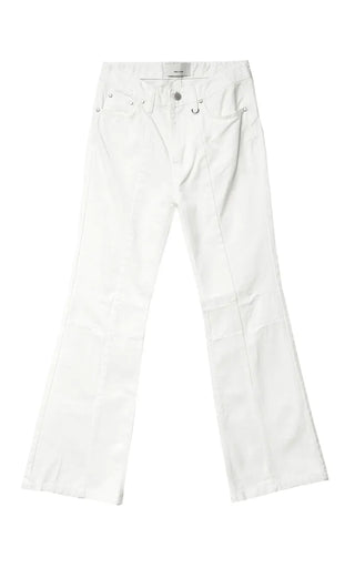 Long D Ring Dart Slit Cotton Bootcut Pants