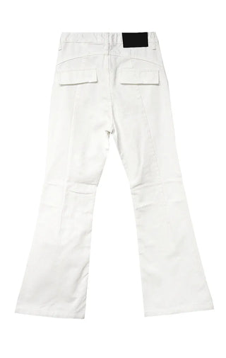 Long D Ring Dart Slit Cotton Bootcut Pants