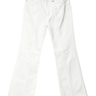 Long D Ring Dart Slit Cotton Bootcut Pants